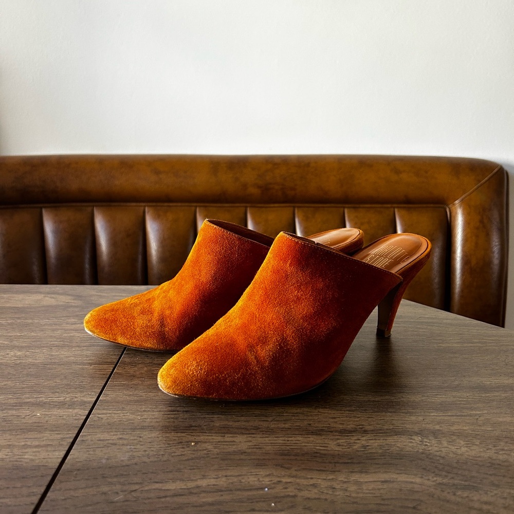 Charlotte Stone Burnt Orange Suede Mules